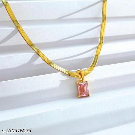 Purple Stone Antitarnish Pendant
