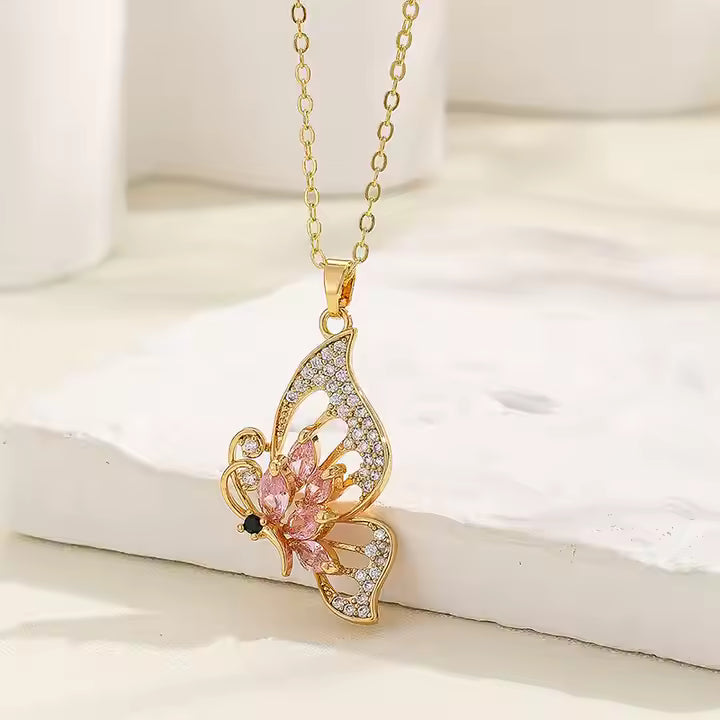Butterfly Rose gold plated Pendant