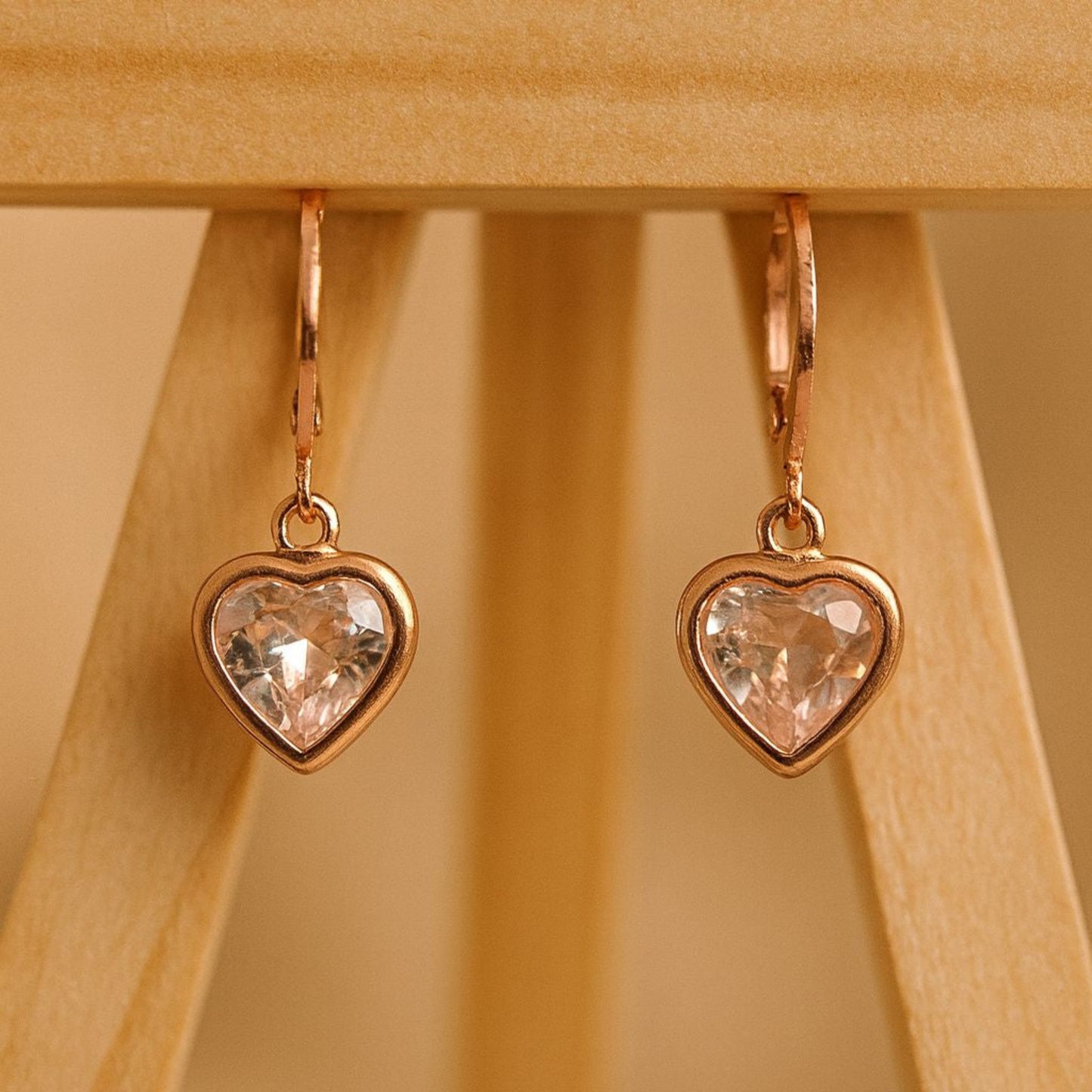 925 gold plated heart Hoop