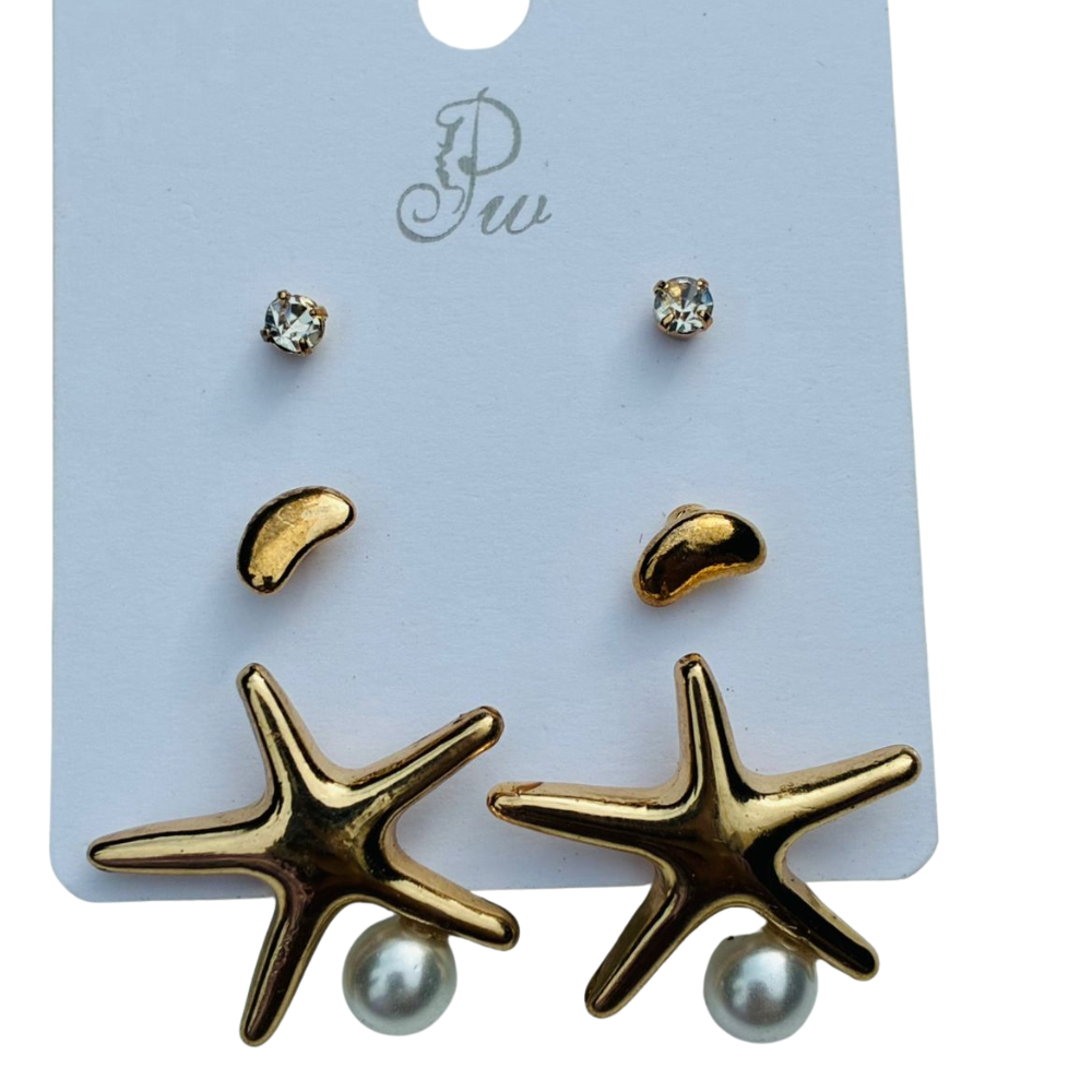 Pearl Star 3 pair Combo Stud