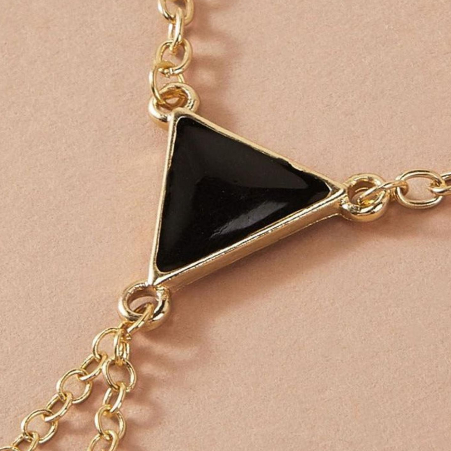 Black Triangle Gold Plated Bracelet