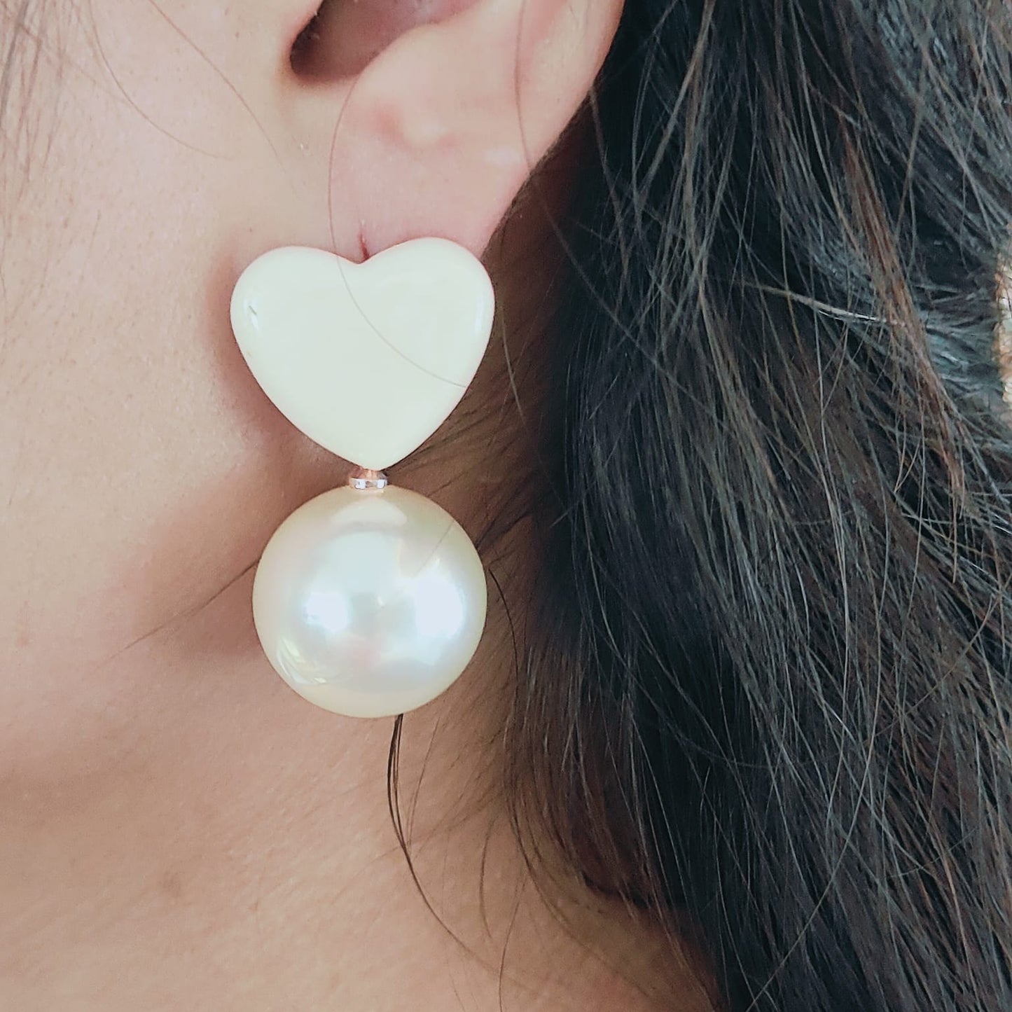 Heart Pearl Earring