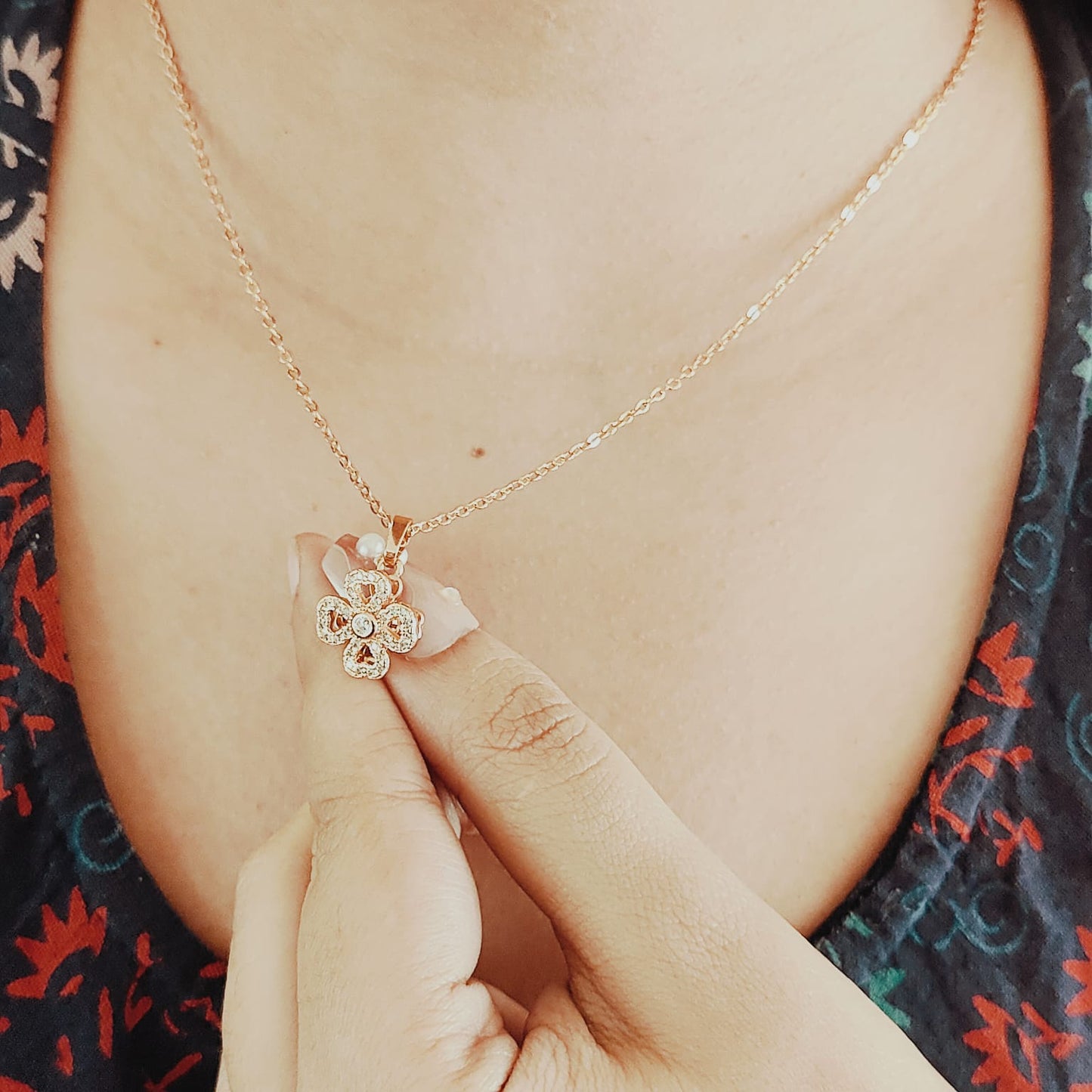Four Leaf Heart Gold Plated Pendant