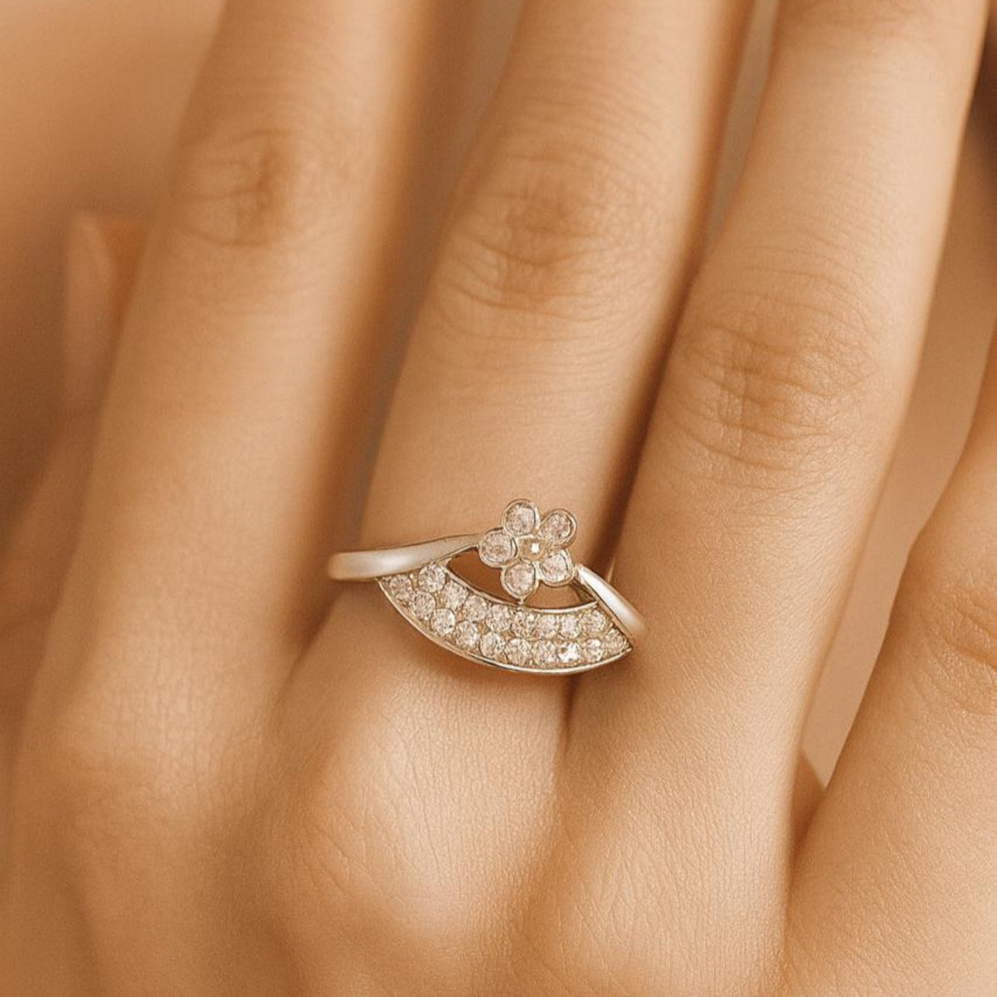 Sterling Silver Floral Ring