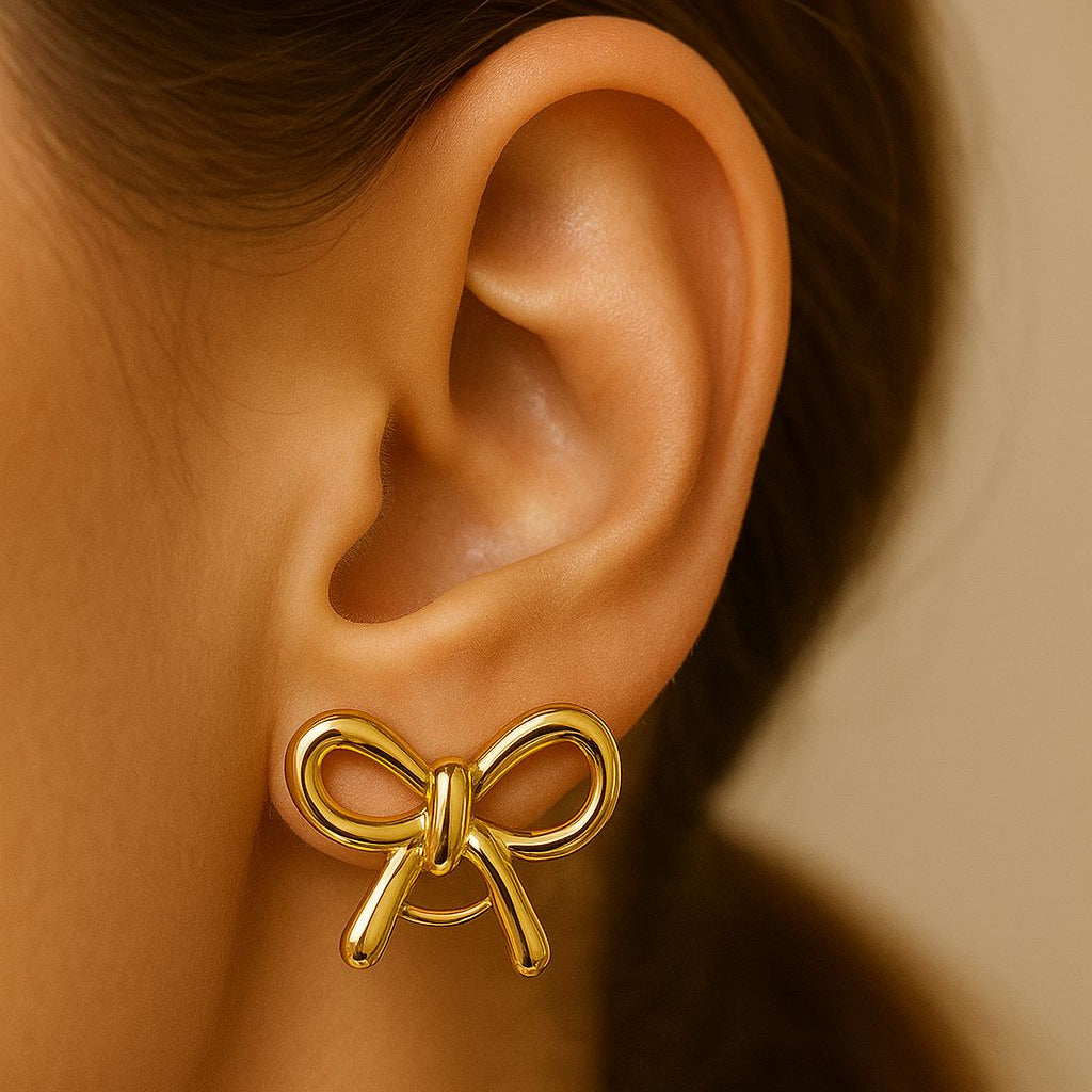 Antitarnish Bow earring Stud