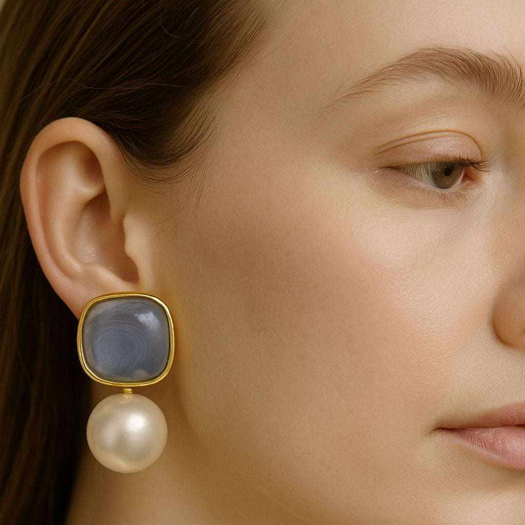 blue pearl Earring