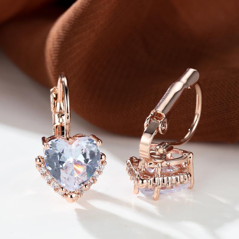 Heart Rose Gold Hoop Earring