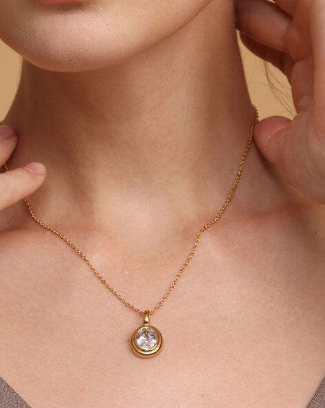 rose gold round crystal Pendant
