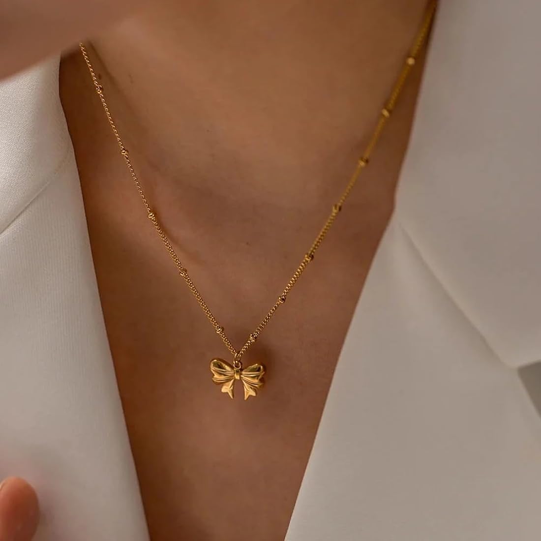 Gold Plated Bow Pendant