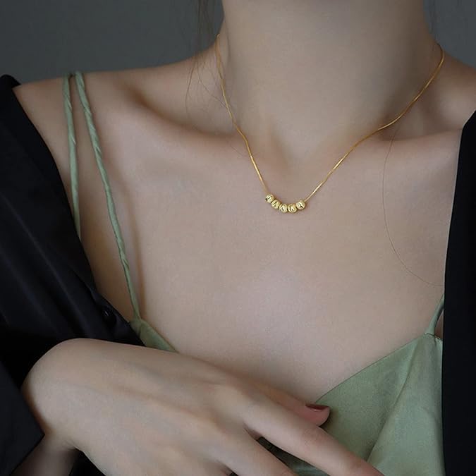 Gradient Beed Stainless Steel Necklace