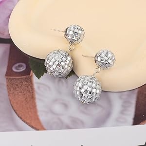 Silver Drop Dot Earrings