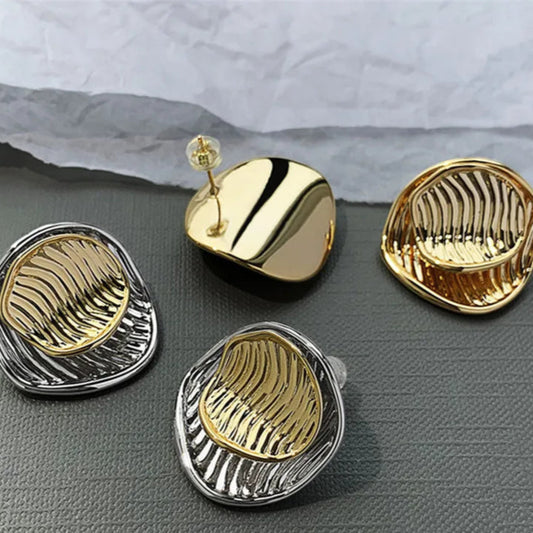 Honey Comb Gold Studs