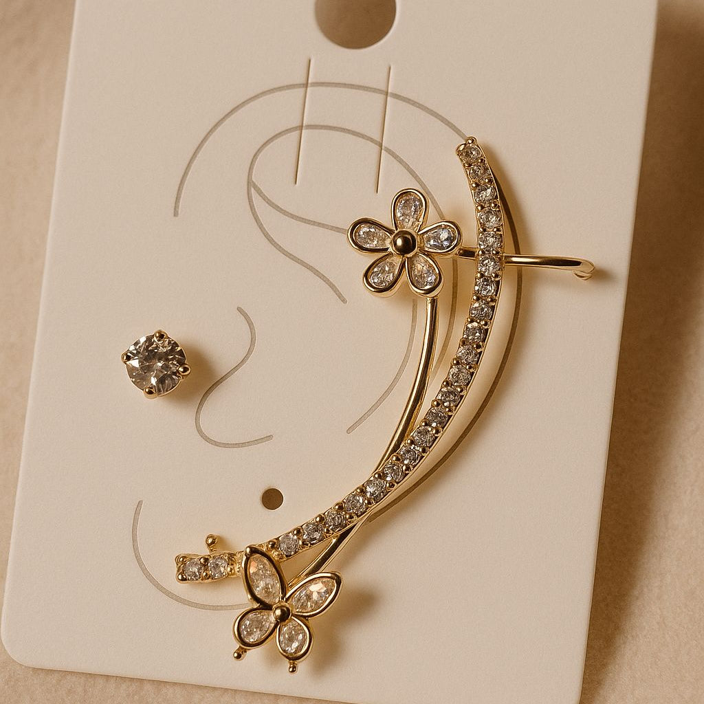 Sparkling Floral Earcuff