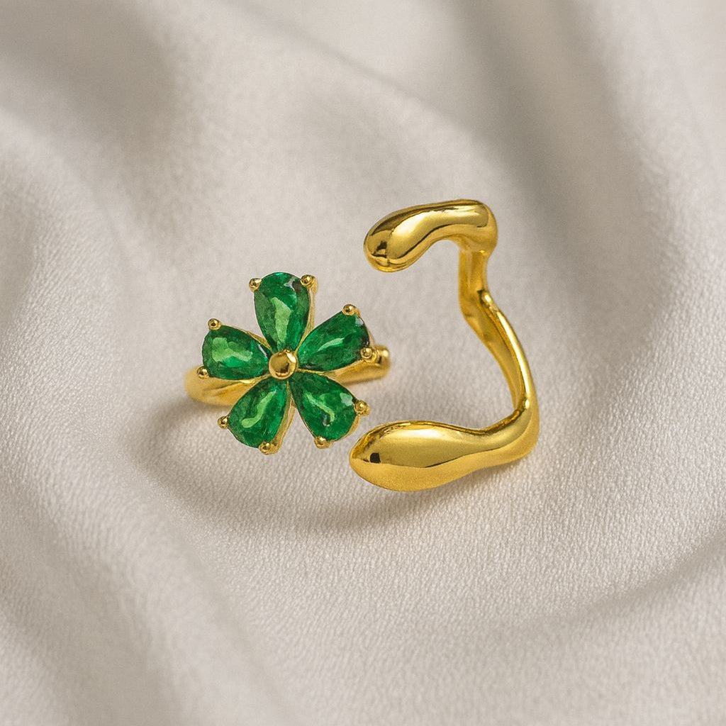 Green Floral Ring