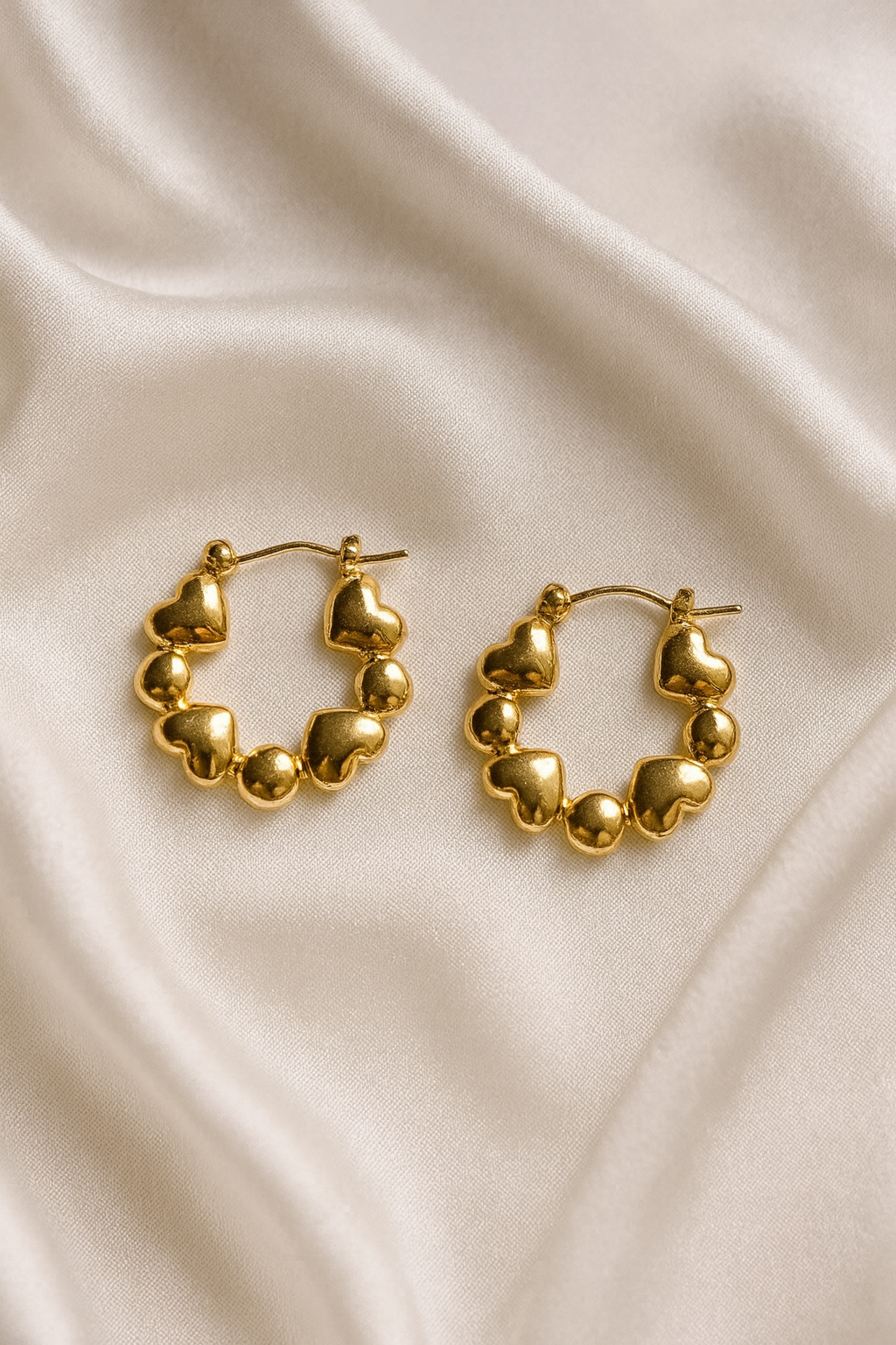 stainless steel Gold plated Heart Shape stud