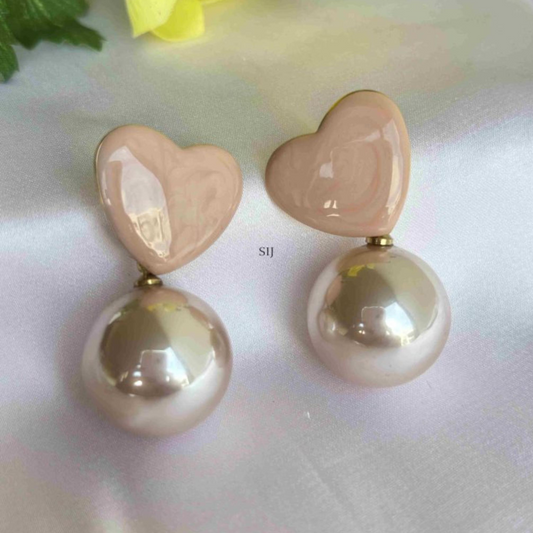 Heart Pearl Earring