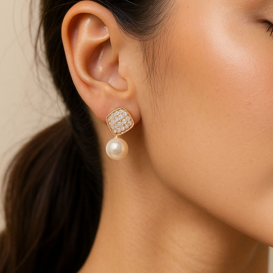 Ad Diamond Peral Studs
