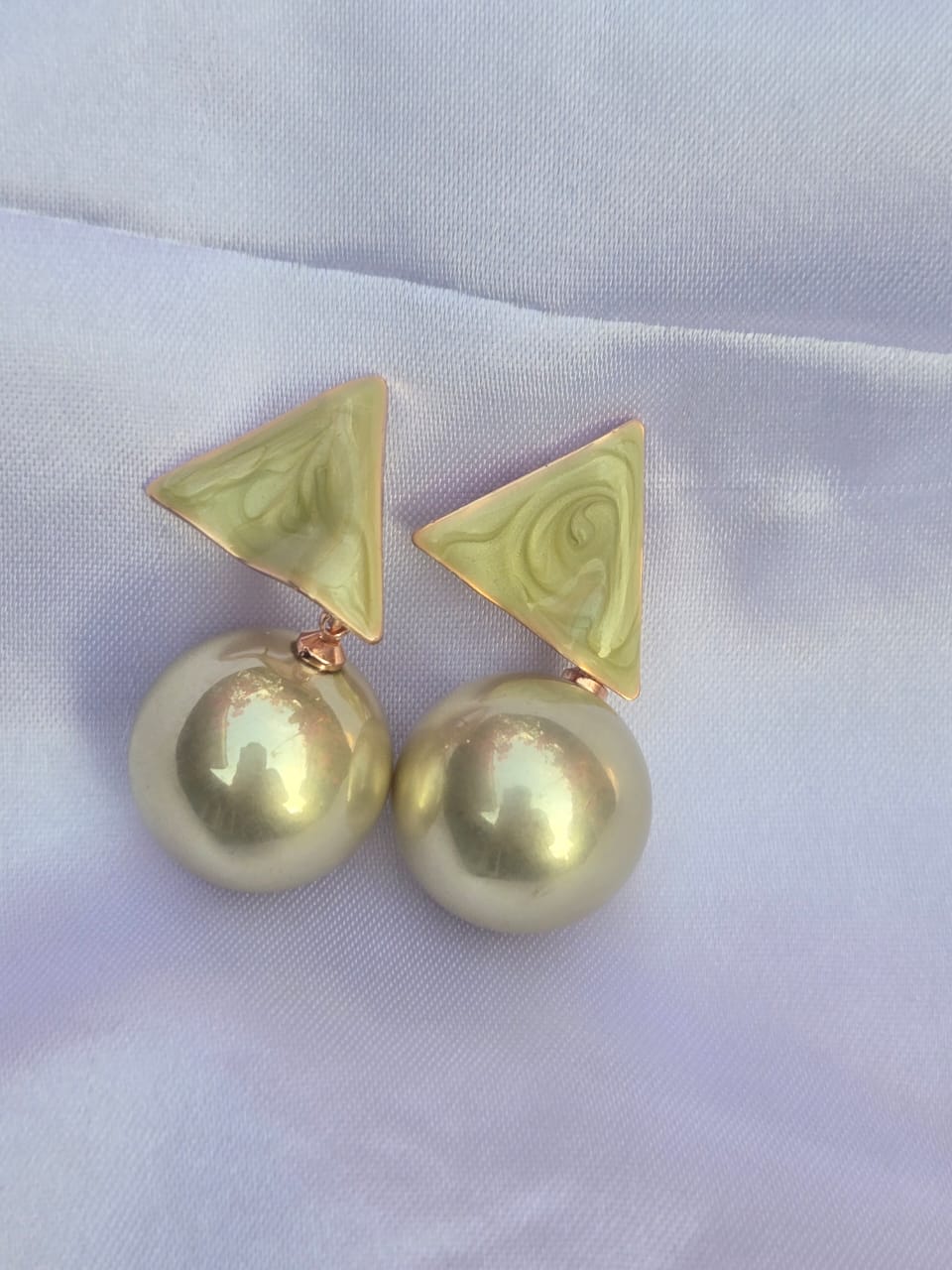 Green Big Peral Drop Earring