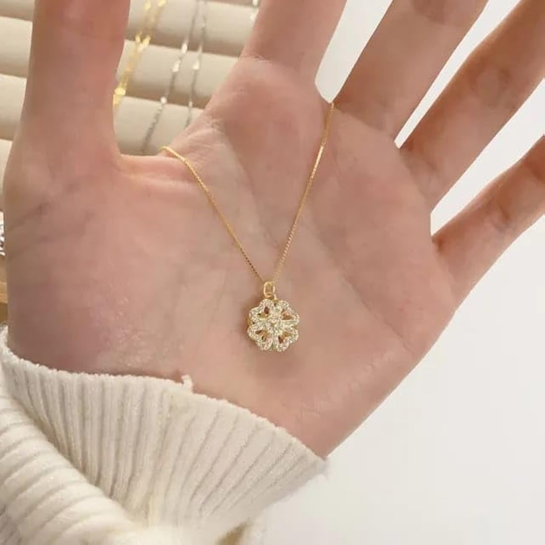 Four Leaf Heart Gold Plated Pendant
