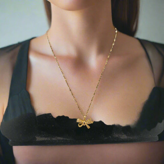 Gold plated Bow Pendant