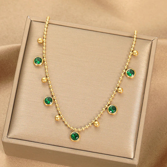 green gold Chokar Pendant