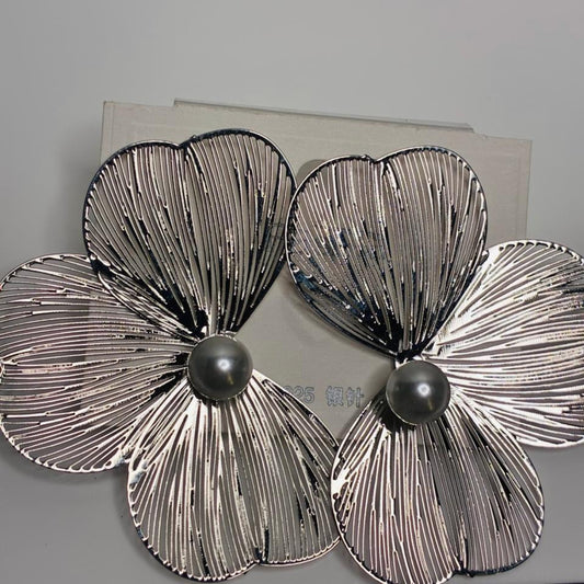 White Floral Earring