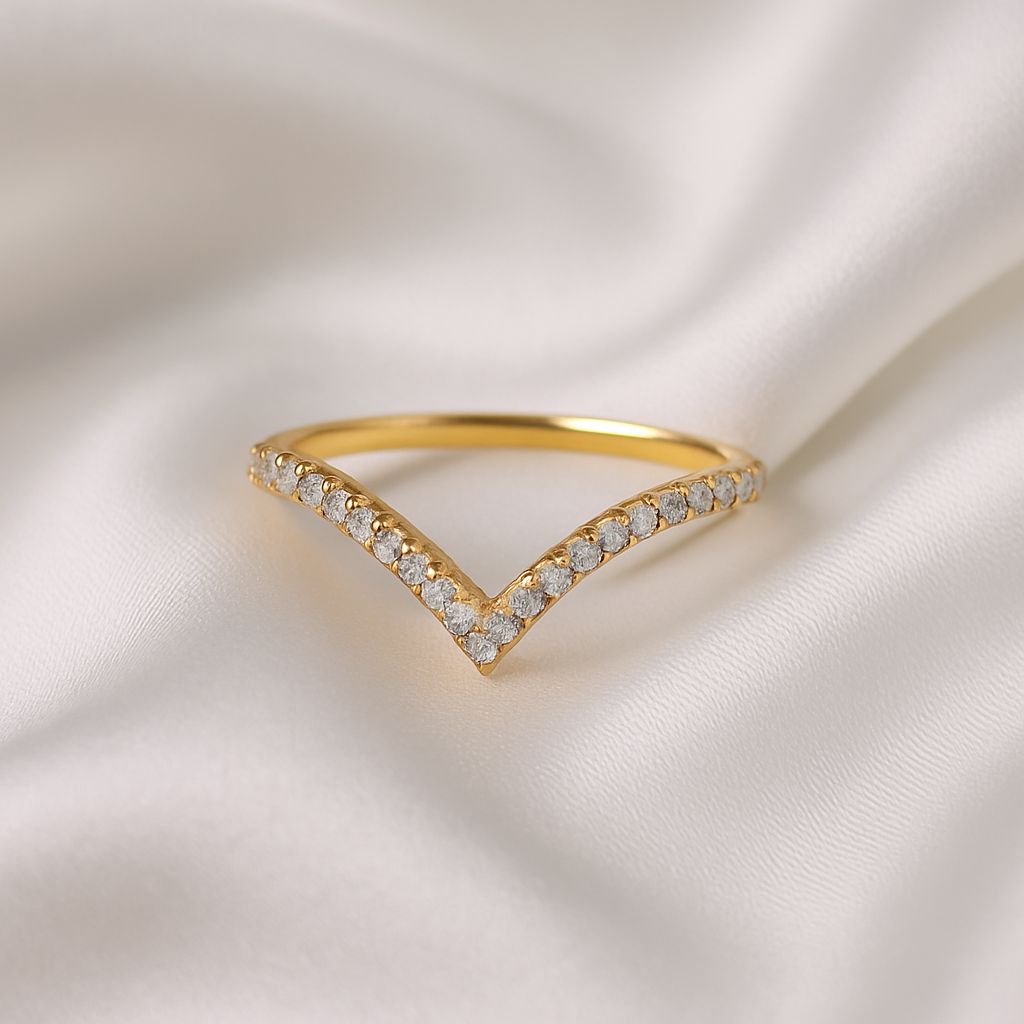 V Shaped Zicron Ring