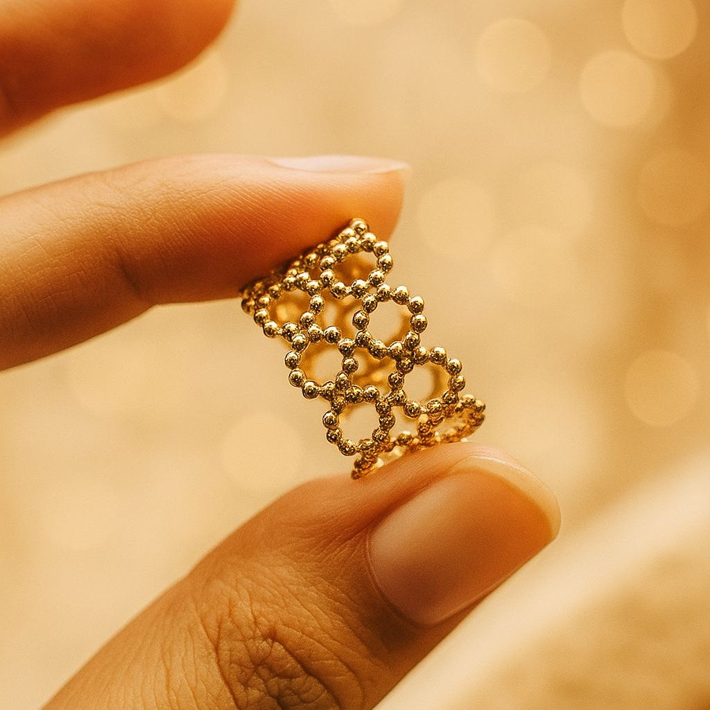 Gold Honeycomb Ring