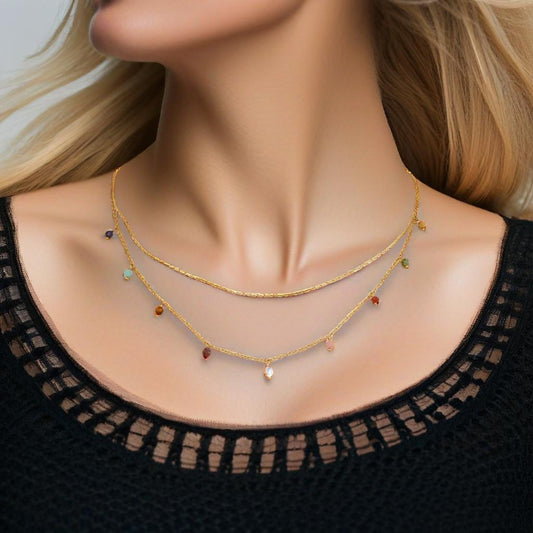 Gold Toned Two layer Necklace
