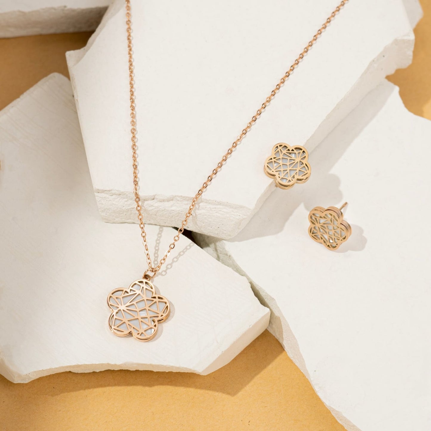 Rose Gold Necklace Set
