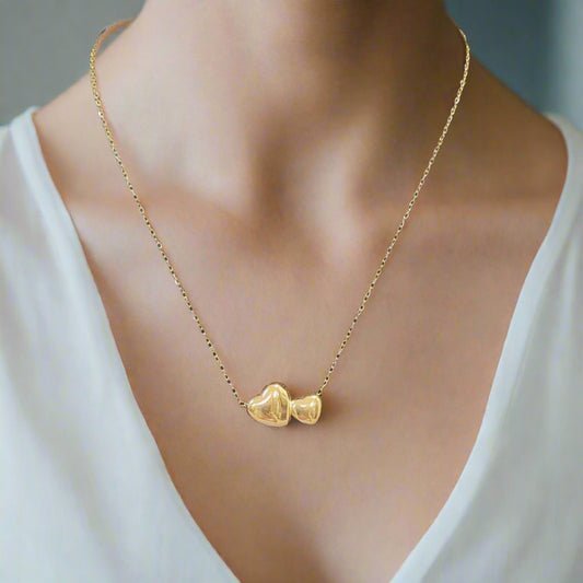 two heart Gold plated Pendant