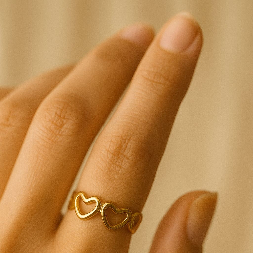 Heart Gold plated Ring