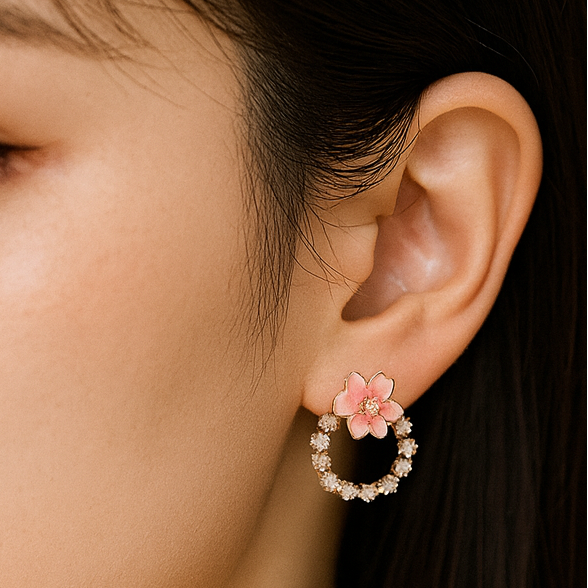 White Flower  Korean Stud