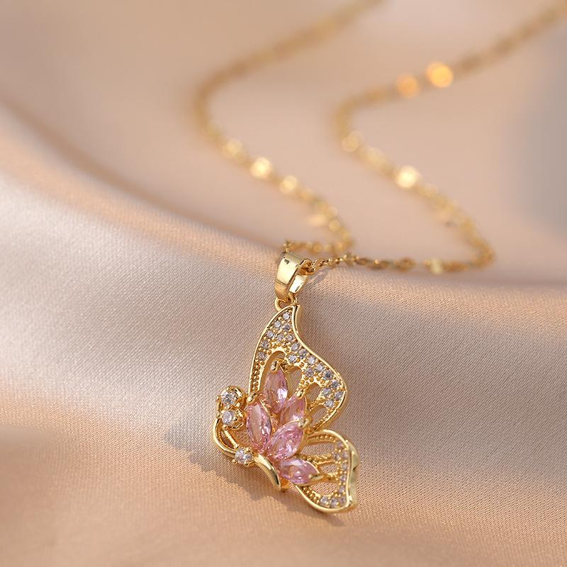 Butterfly Rose gold plated Pendant