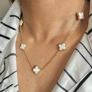 White Flower Pendant Stainless Steel