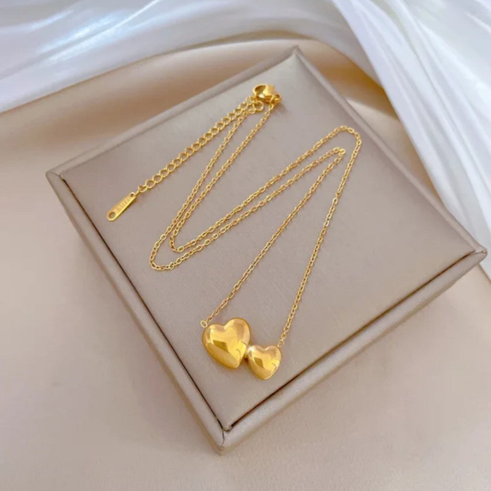 two heart Gold plated Pendant