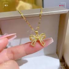 Gold Plated Bow Pendant