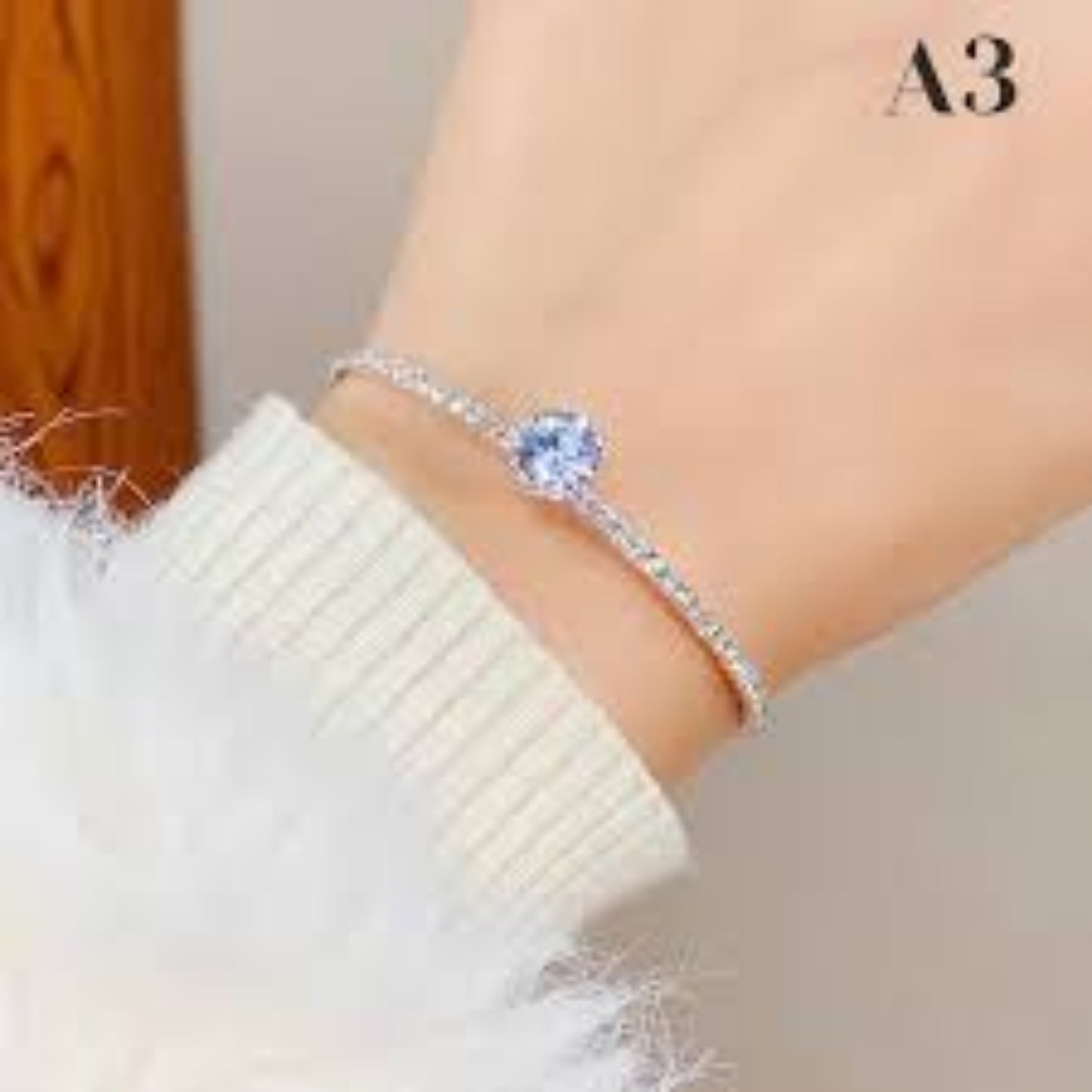 Anti Tarnesh Blue Diamond Bracelet