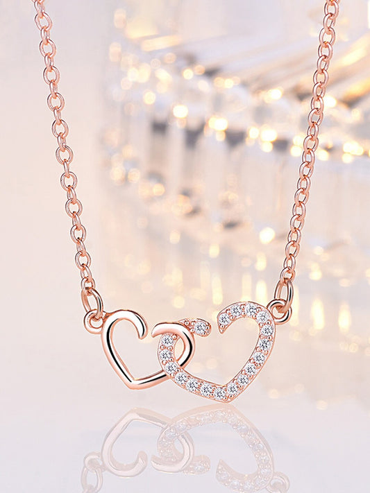 Rose gold Two piece Heart Pendant