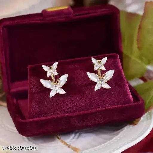 White Butterfly Carf Earring